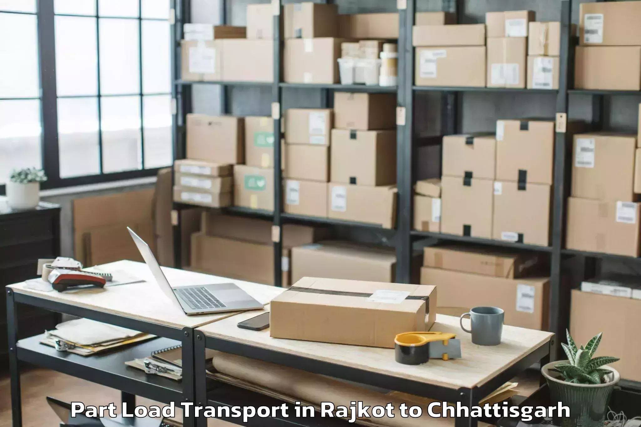 Get Rajkot to Kanker Part Load Transport